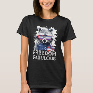 Freedom Fabulous  Raccoon Butch Lesbian Sunglasses T-Shirt