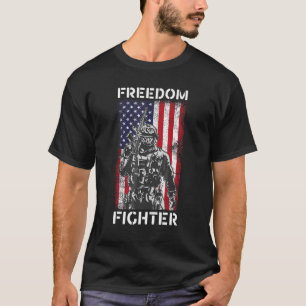 Freedom Fighter American Veteran Usa Flag Ar 15 1 T-Shirt