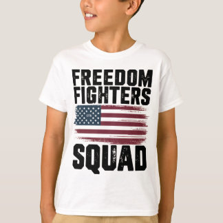 Freedom Fighters Squad 1776 Flag  USA Independence T-Shirt