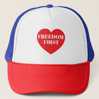 Freedom First on a Trucker's Hat