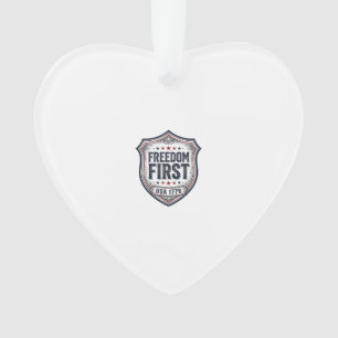 Freedom First Patriotic Shield Vintage Shirt_1 Ornament