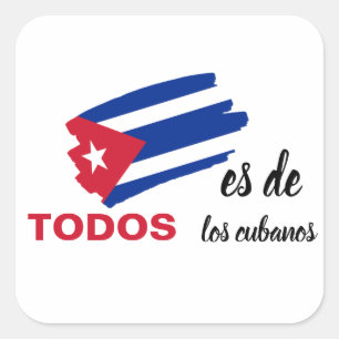 Freedom for Cuba, The Flag is All Square Sticker
