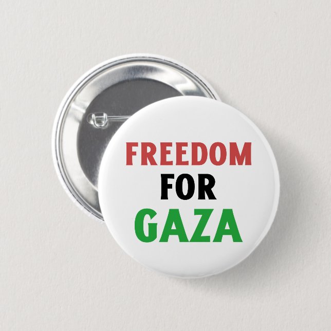 Freedom For Gaza Gaza Genocide  2 Inch Round Button (Front & Back)
