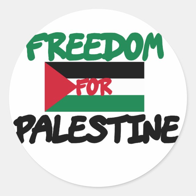 Freedom for Palestine Classic Round Sticker (Front)
