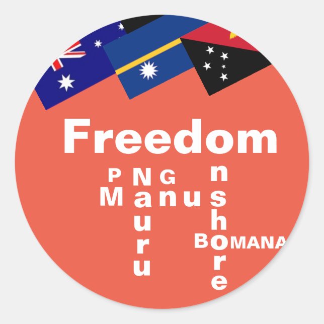Freedom for Refugees - PNG Manus Nauru Onshore B Classic Round Sticker (Front)