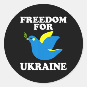 Freedom For Ukraine Support Ukrainian  Classic Round Sticker
