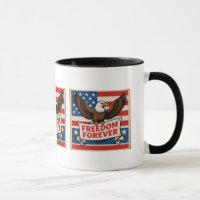 Freedom Forever American Flag Bald Eagle