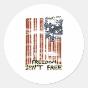 Freedom Free Flag Classic Round Sticker