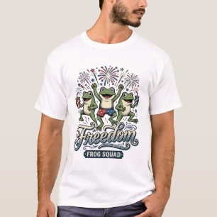 Freedom Frog Squad Vintage Patriotic Shirt Design_