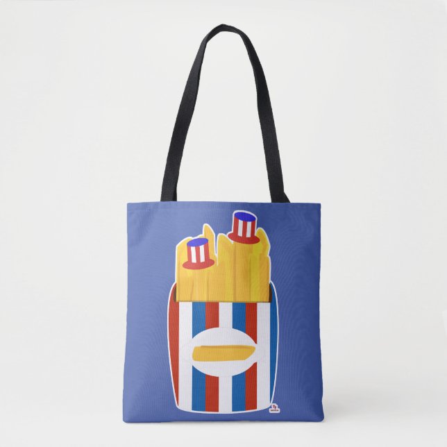 Freedom Fry Funny Epic American Side Cartoon Tote Bag (Front)