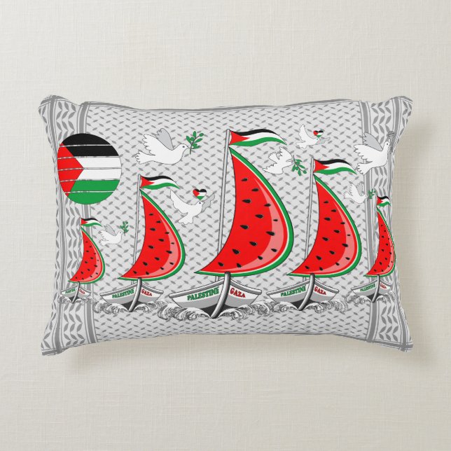 Freedom Global Sumud Flotilla Boats to Gaza Accent Pillow (Front)