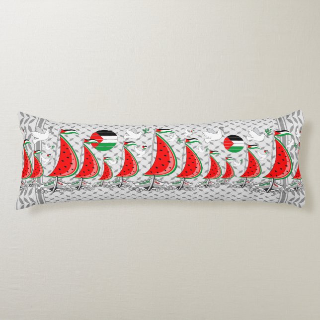 Freedom Global Sumud Flotilla Boats to Gaza Body Pillow (Front)