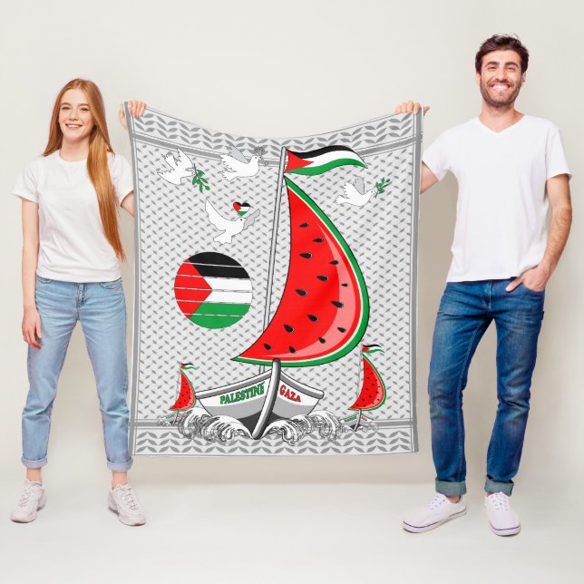 Freedom Global Sumud Flotilla Boats to Gaza Fleece Blanket (In Situ)