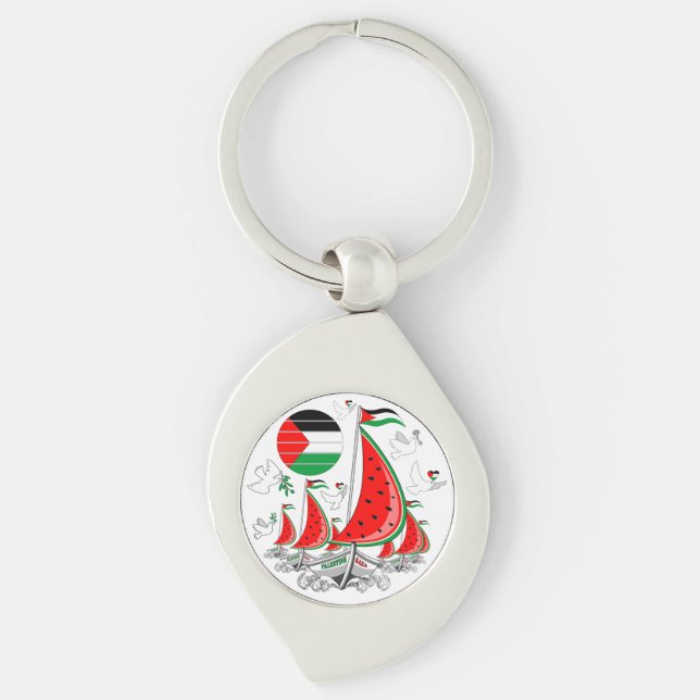 Freedom Global Sumud Flotilla Boats to Gaza Keychain (Front)