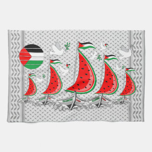 Freedom Global Sumud Flotilla Boats to Gaza Kitchen Towel