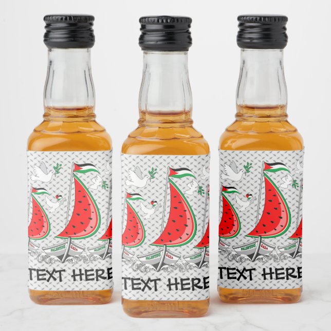 Freedom Global Sumud Flotilla Boats to Gaza Liquor Bottle Label (Bottles)