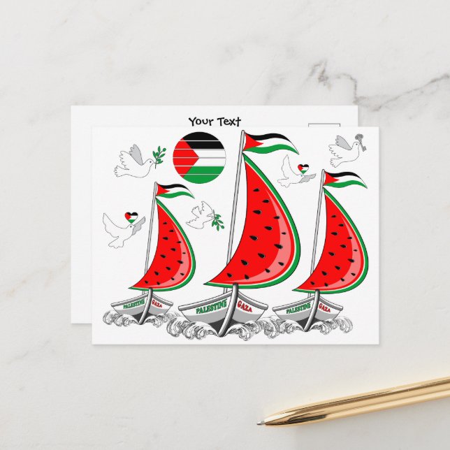 Freedom Global Sumud Flotilla Boats to Gaza Postcard (Front/Back In Situ)