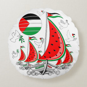 Freedom Global Sumud Flotilla Boats to Gaza Round Pillow