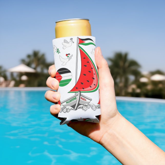 Freedom Global Sumud Flotilla Boats to Gaza Seltzer Can Cooler (In Situ Pool)