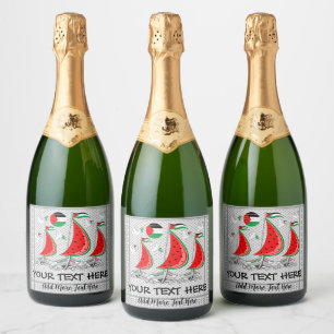 Freedom Global Sumud Flotilla Boats to Gaza Sparkling Wine Label