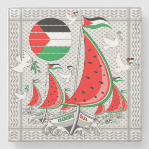 Freedom Global Sumud Flotilla Boats to Gaza Stone Coaster