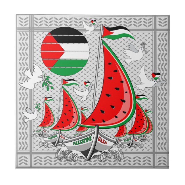 Freedom Global Sumud Flotilla Boats to Gaza Tile (Front)