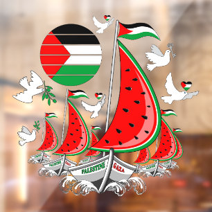 Freedom Global Sumud Flotilla Boats to Gaza Window Cling