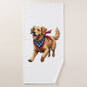 Freedom Golden Retriever Vintage Engraving Shirt 4 Bath Towel