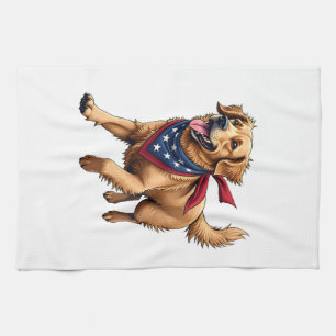 Freedom Golden Retriever Vintage Engraving Shirt 4 Kitchen Towel