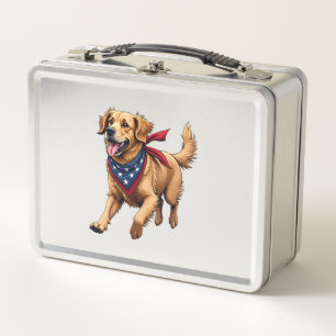 Freedom Golden Retriever Vintage Engraving Shirt 4 Metal Lunch Box
