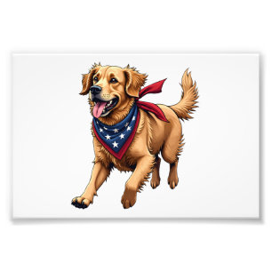 Freedom Golden Retriever Vintage Engraving Shirt 4 Photo Print