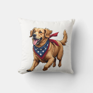 Freedom Golden Retriever Vintage Engraving Shirt 4 Throw Pillow