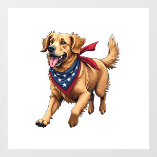 Freedom Golden Retriever Vintage Engraving Shirt 4 Window Cling