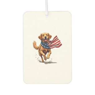 Freedom Golden Retriever Vintage Engraving Shirt Air Freshener