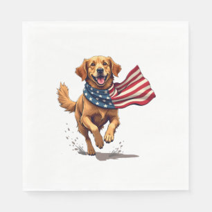 Freedom Golden Retriever Vintage Engraving Shirt Napkin