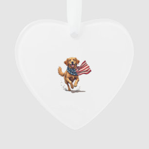 Freedom Golden Retriever Vintage Engraving Shirt Ornament