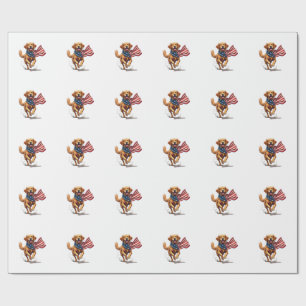 Freedom Golden Retriever Vintage Engraving Shirt Wrapping Paper