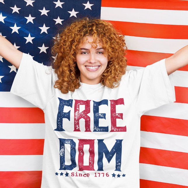 Freedom Grunge Retro Script | Since 1776 T-Shirt (Creator Uploaded)