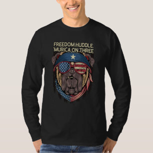 Freedom Huddle Murica on Three 4th of July Patriot T-Shirt