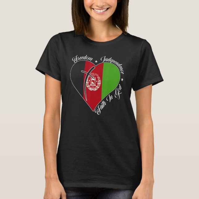 Freedom Independence Faith In God  Christian Afgha T-Shirt (Front)