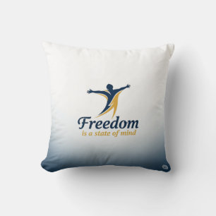 Freedom is a State of Mind" Logo: Embrace Inner Li Throw Pillow