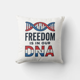 Freedom Is In Our DNA Patriotic Vector Shirt Desig Throw Pillow