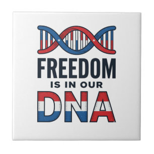 Freedom Is In Our DNA Patriotic Vector Shirt Desig Tile