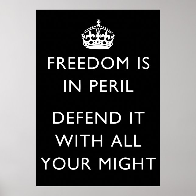 freedom is in peril defend it with all your might poster (Front)