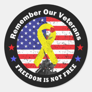 FREEDOM IS NOT FREE CLASSIC ROUND STICKER