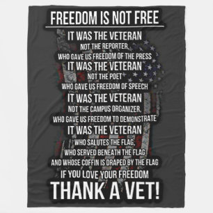 FREEDOM IS NOT FREE FLEECE BLANKET
