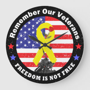 FREEDOM IS NOT FREE LARGE CLOCK