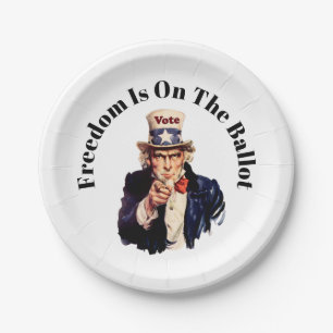 Freedom Is On The Ballot 2026 Paper Plate