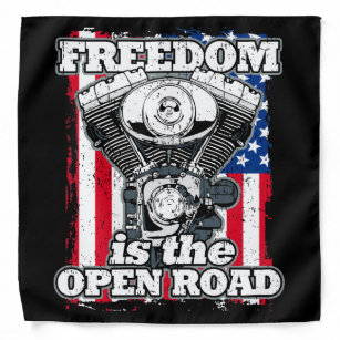Freedom Is The Open Road American Flag Bikers Bandana