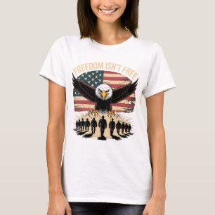 Freedom Isn’t Free Eagle & Soldiers Design T-Shirt